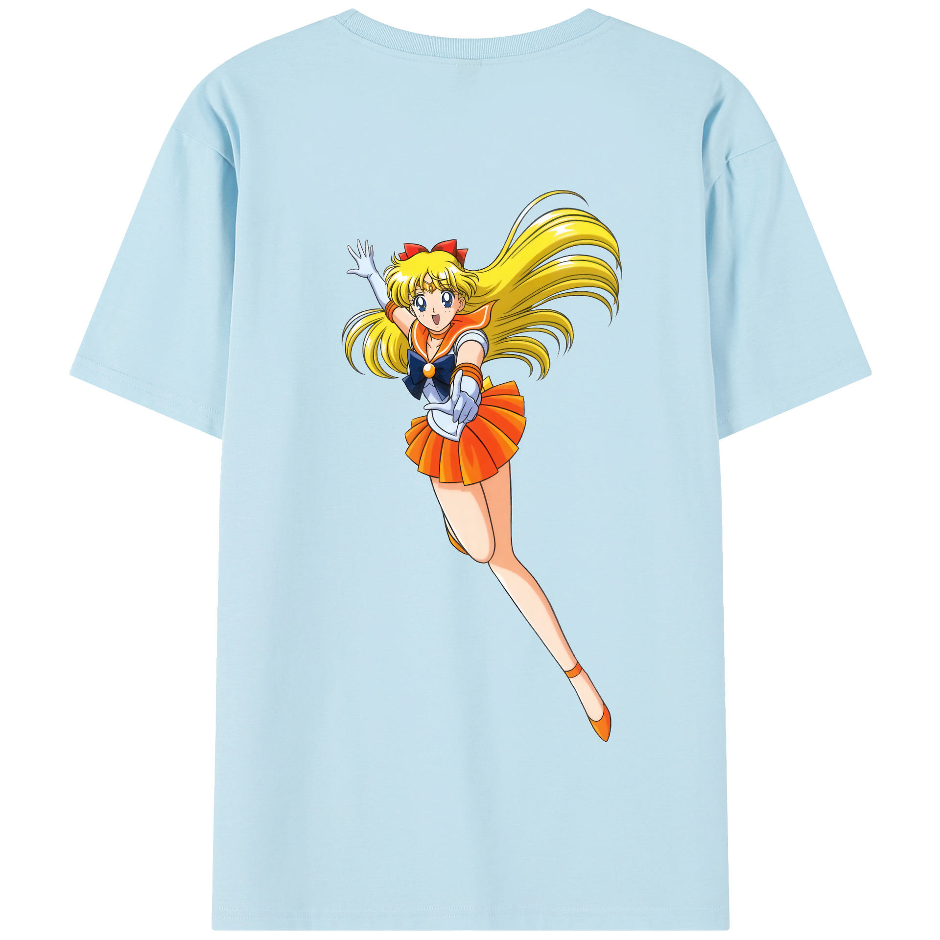（画像用） 美少女戦士セーラームーン 愛野 美奈子 あいの みなこ Sailor Moon Aino Minako 綿100％半袖Tシャツ（背面プリント）